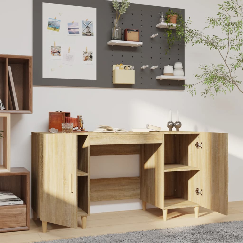 Desk Sonoma Oak 140x50x75 cm Wood Material