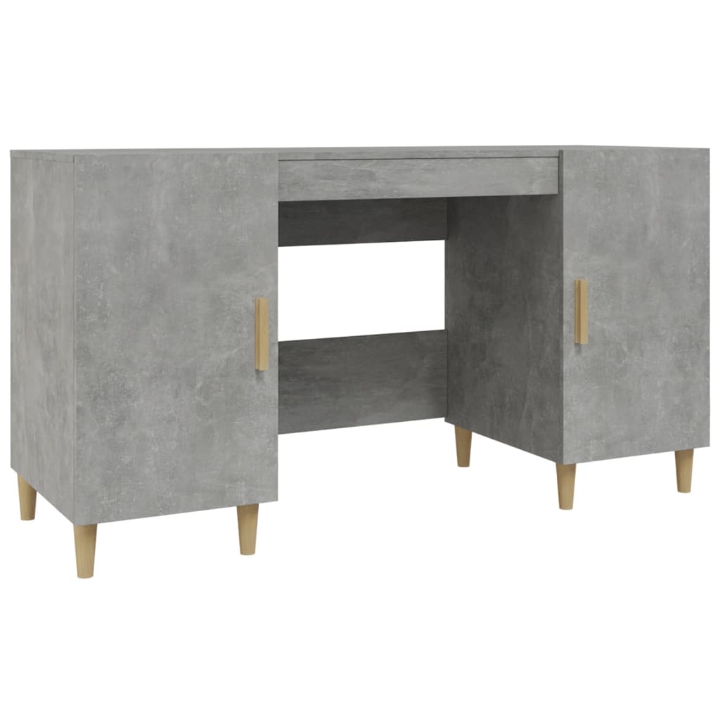 Desk Concrete Grey 140x50x75 cm Wood Material
