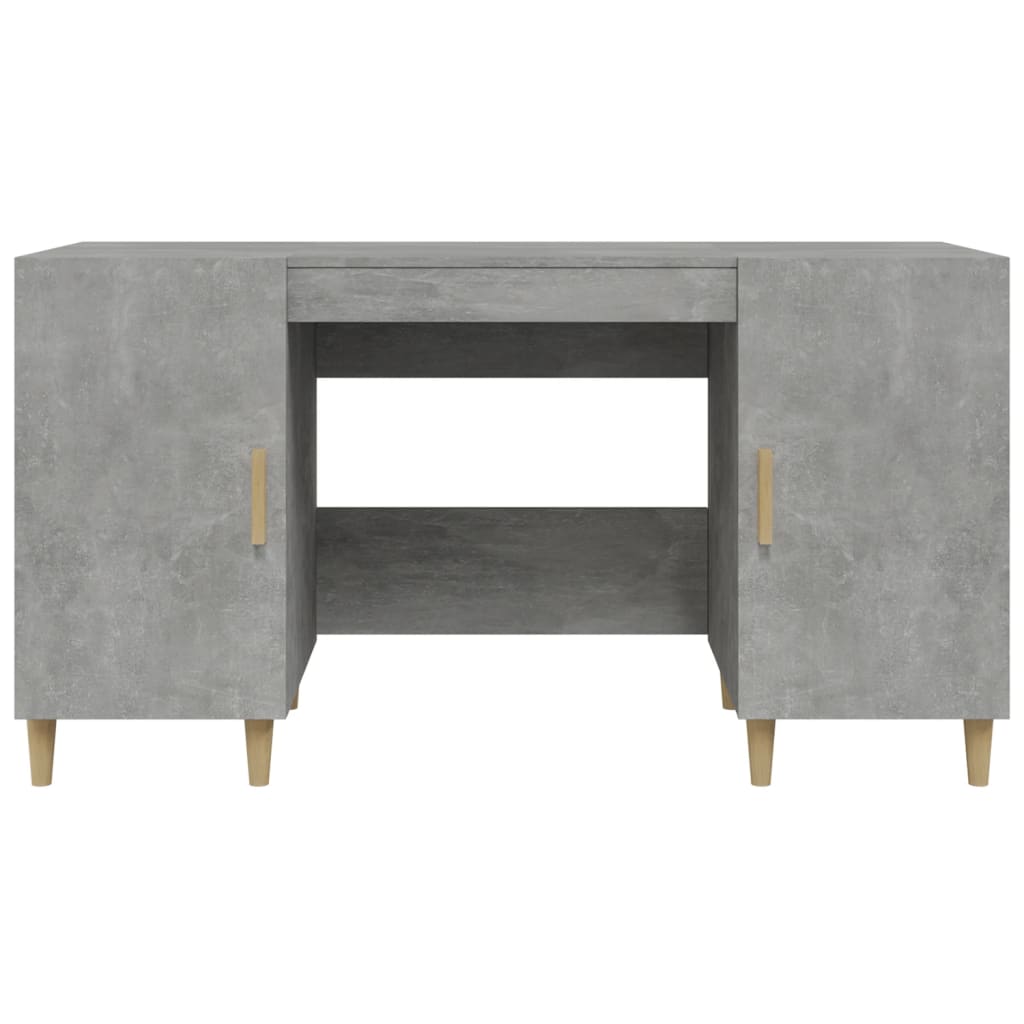 Desk Concrete Grey 140x50x75 cm Wood Material