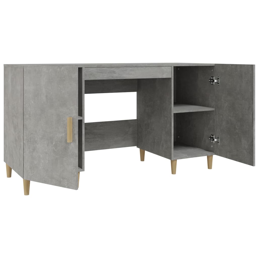 Desk Concrete Grey 140x50x75 cm Wood Material