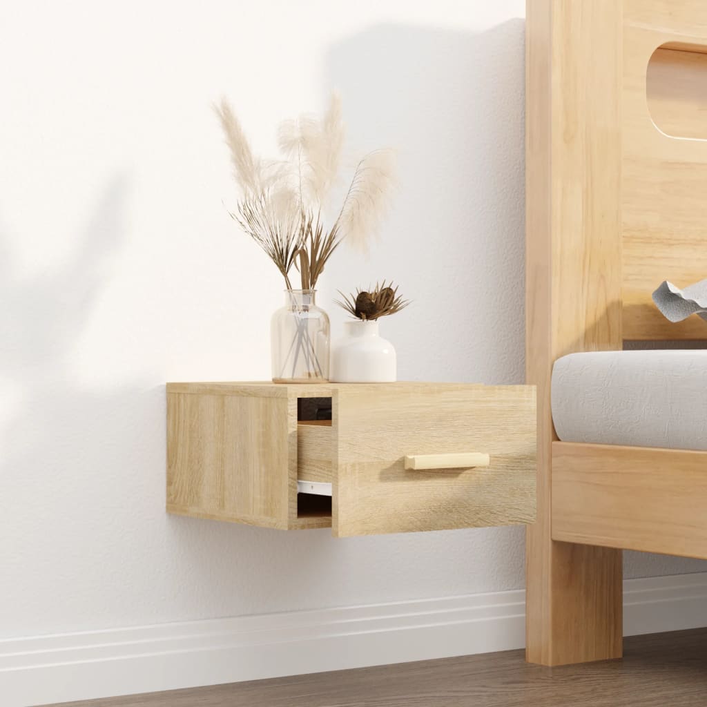 Wall-mounted bedside table Sonoma oak 35x35x20 cm
