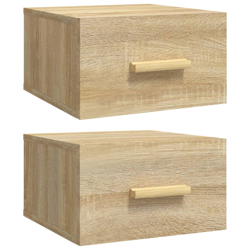 Wall-mounted bedside tables 2 pieces Sonoma oak 35x35x20 cm