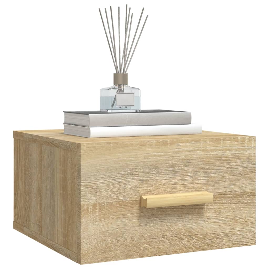 Wall-mounted bedside tables 2 pieces Sonoma oak 35x35x20 cm