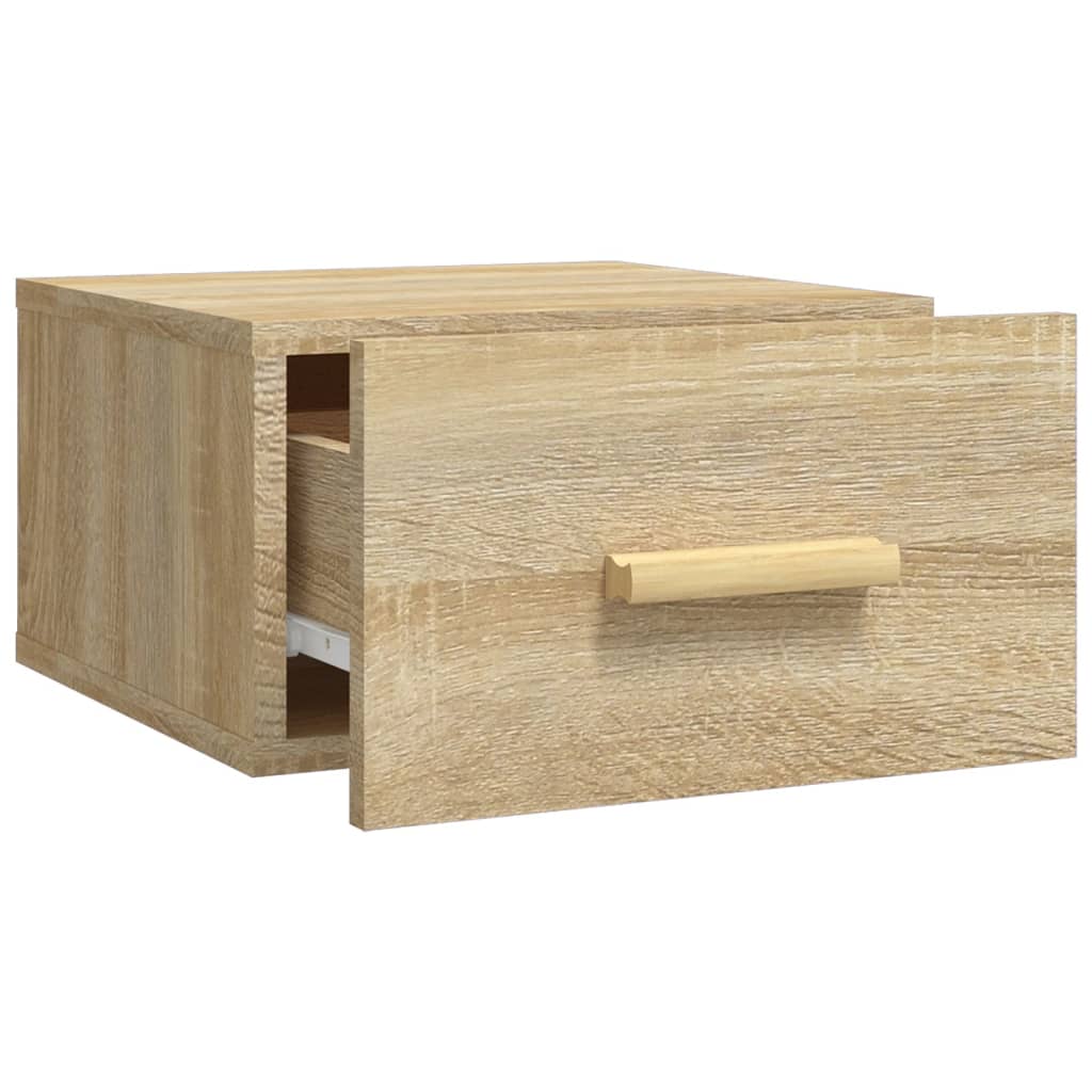 Wall-mounted bedside tables 2 pieces Sonoma oak 35x35x20 cm