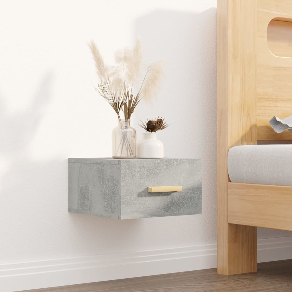 Wall-mounted bedside tables 2 pcs. Concrete grey 35x35x20 cm