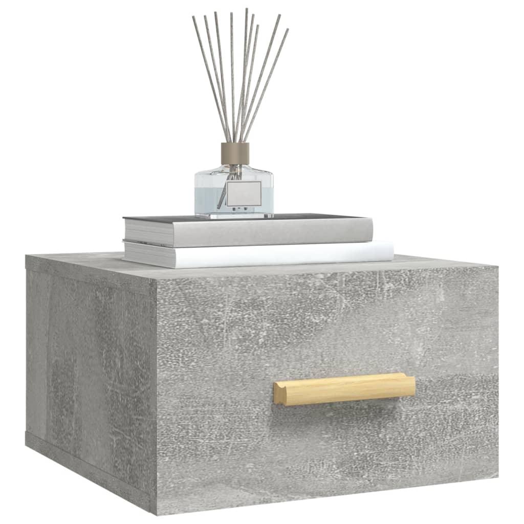 Wall-mounted bedside tables 2 pcs. Concrete grey 35x35x20 cm
