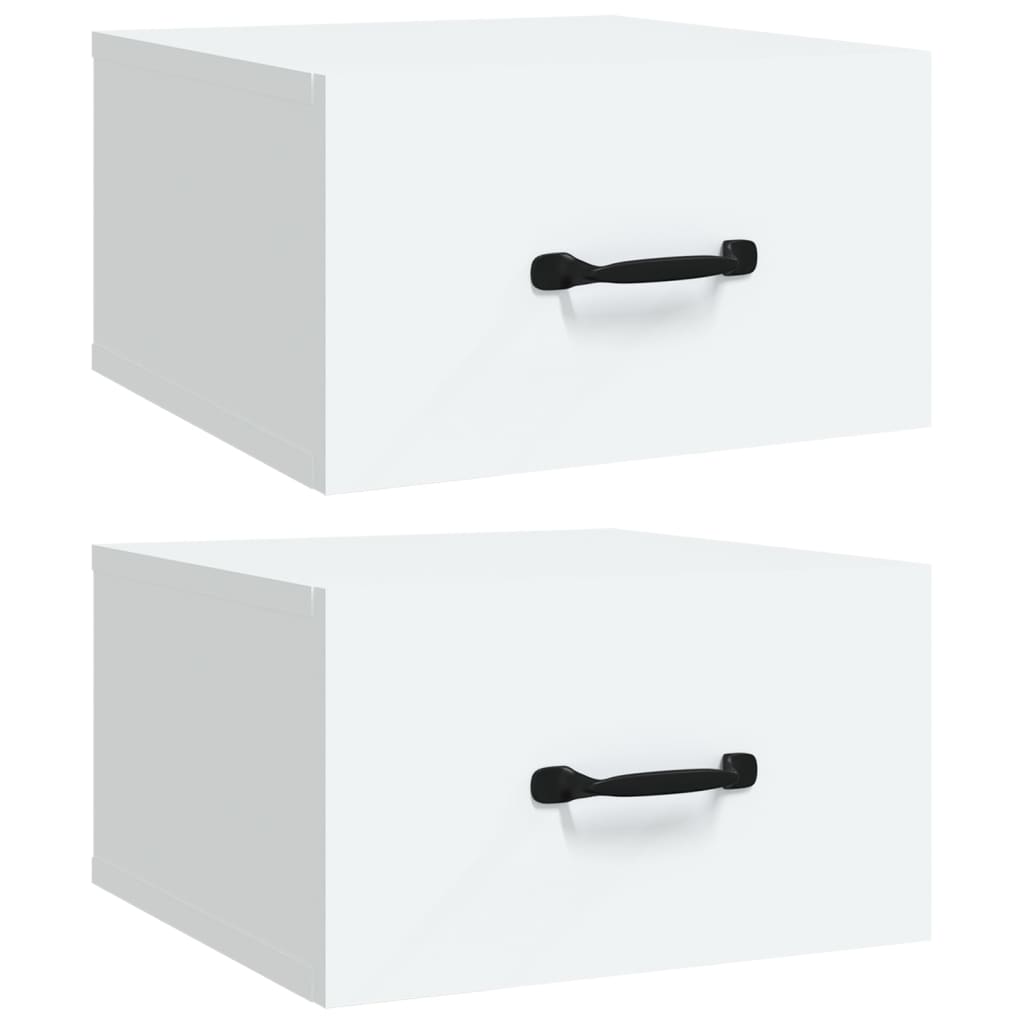 Wall Bedside Tables 2 pcs. White 35x35x20 cm
