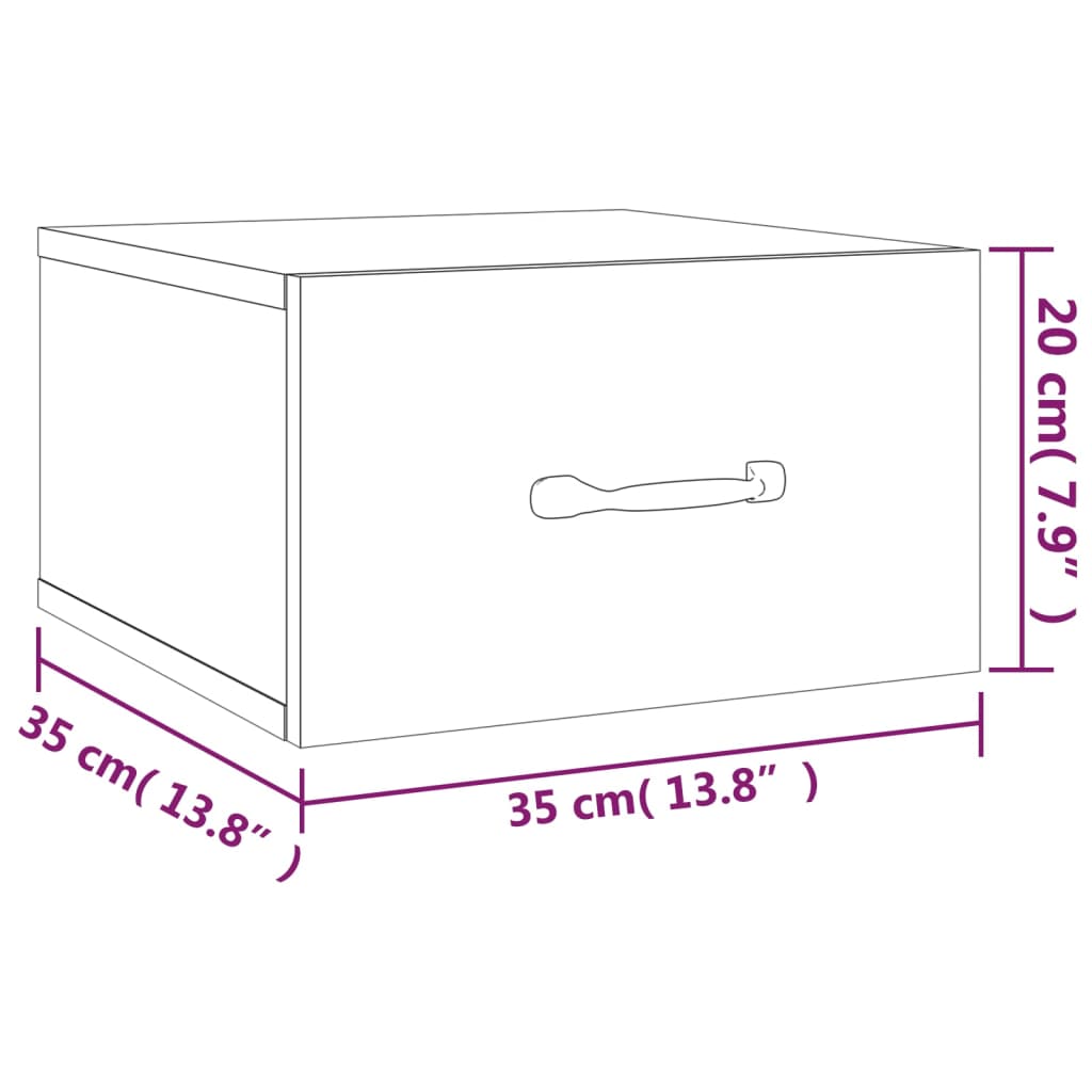 Wall Bedside Tables 2 pcs. White 35x35x20 cm
