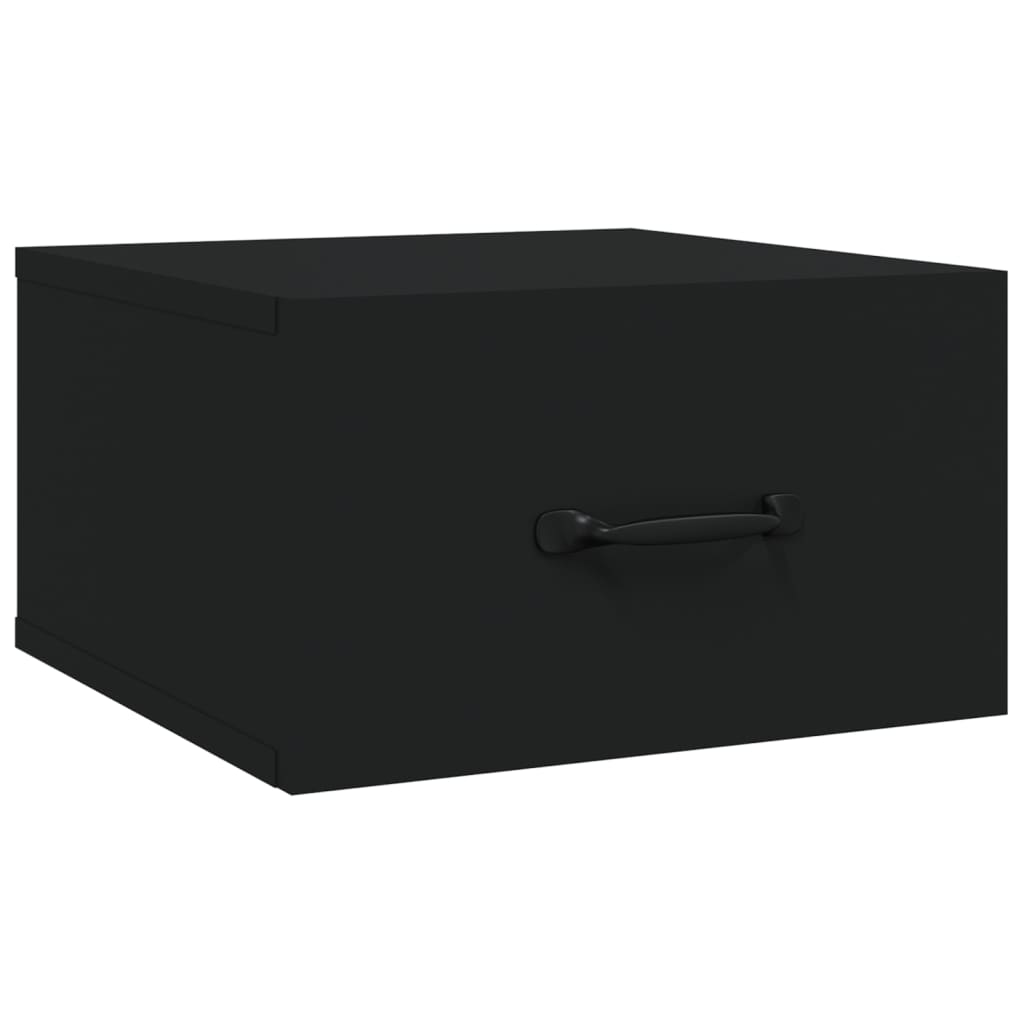 Wall Bedside Tables 2 pcs. Black 35x35x20 cm
