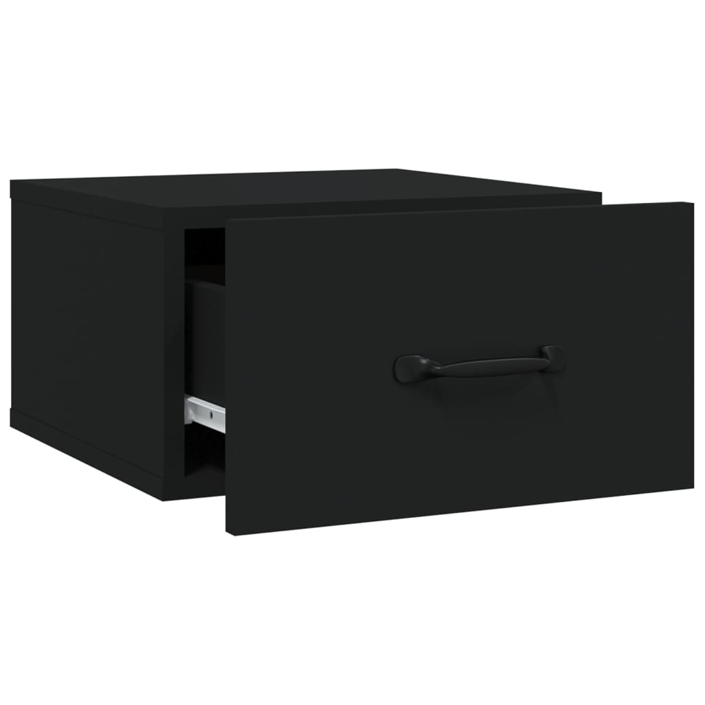 Wall Bedside Tables 2 pcs. Black 35x35x20 cm