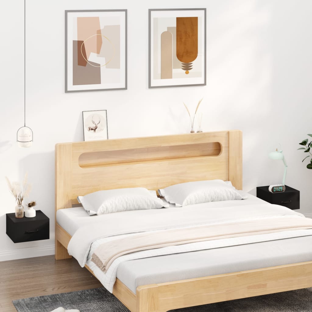 Wall Bedside Tables 2 pcs. Black 35x35x20 cm