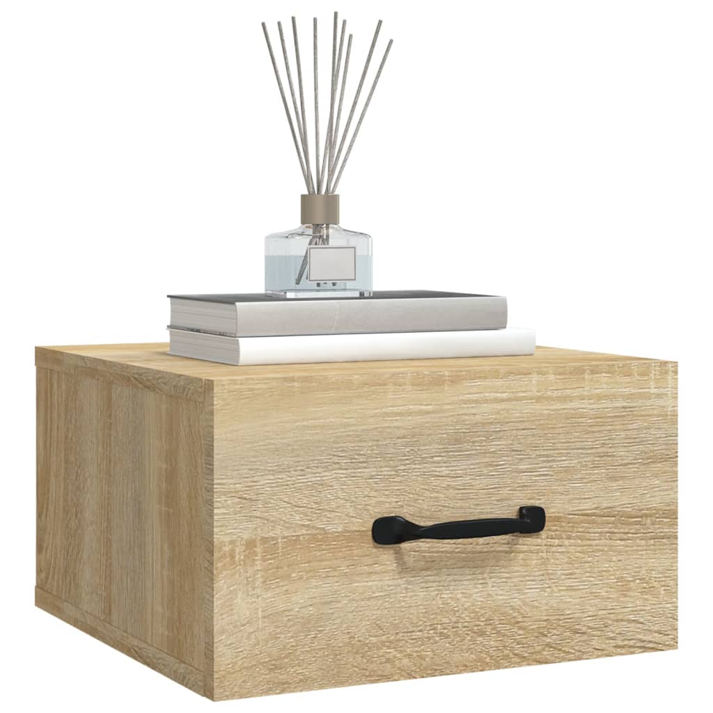 Wall-mounted bedside tables 2 pieces Sonoma oak 35x35x20 cm