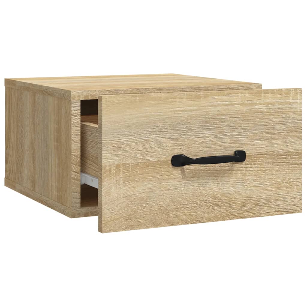 Wall-mounted bedside tables 2 pieces Sonoma oak 35x35x20 cm