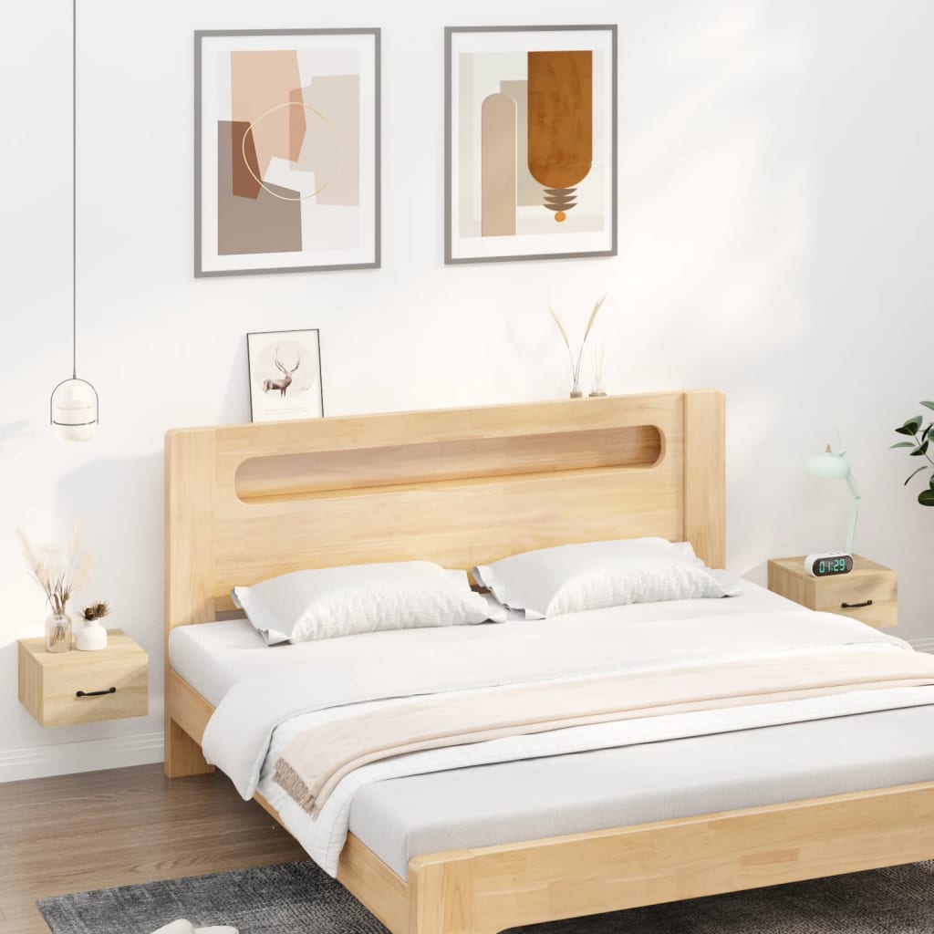 Wall-mounted bedside tables 2 pieces Sonoma oak 35x35x20 cm