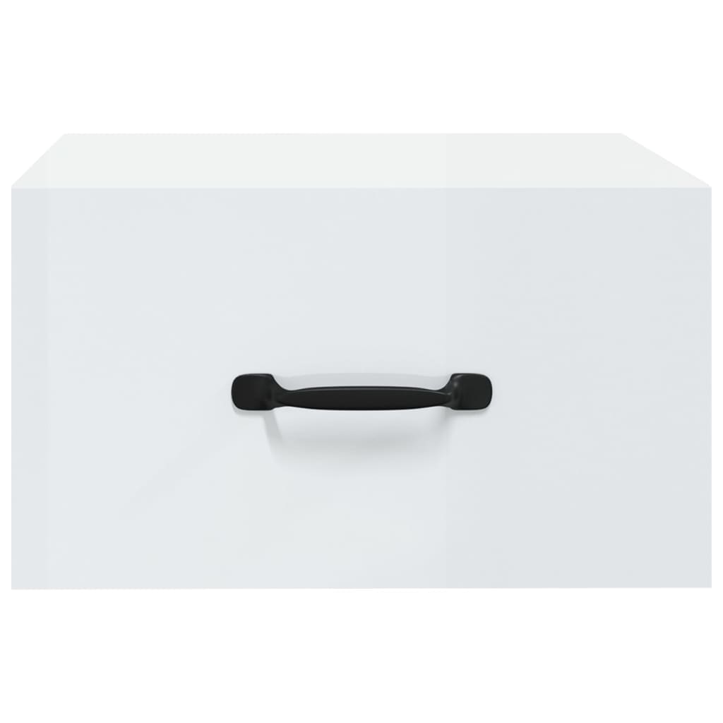 Wall-mounted bedside tables 2 pcs. High-gloss white 35x35x20 cm