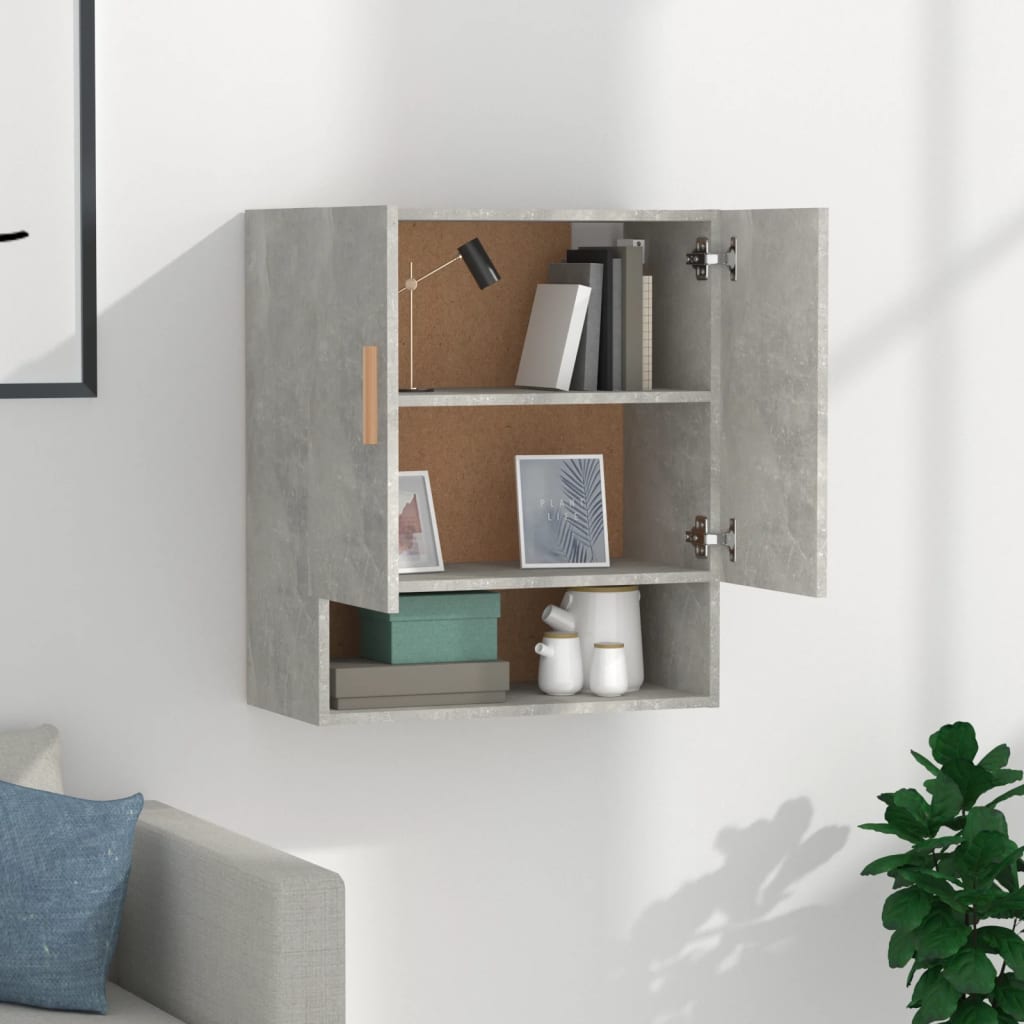 Armoire murale gris béton 60x31x70 cm en bois