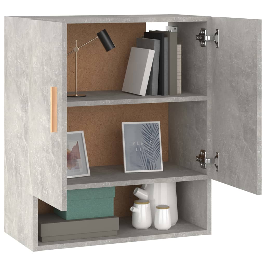 Armoire murale gris béton 60x31x70 cm en bois