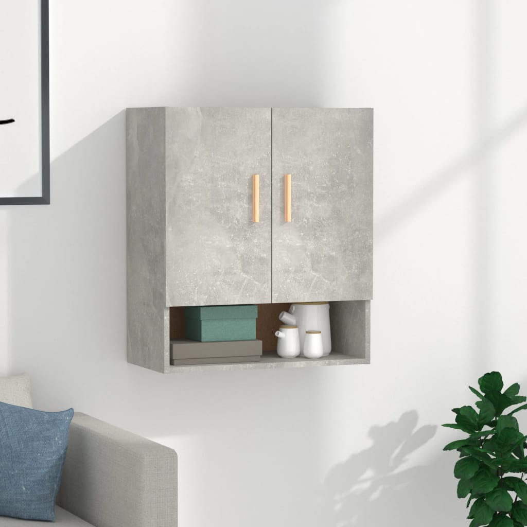 Armoire murale gris béton 60x31x70 cm en bois