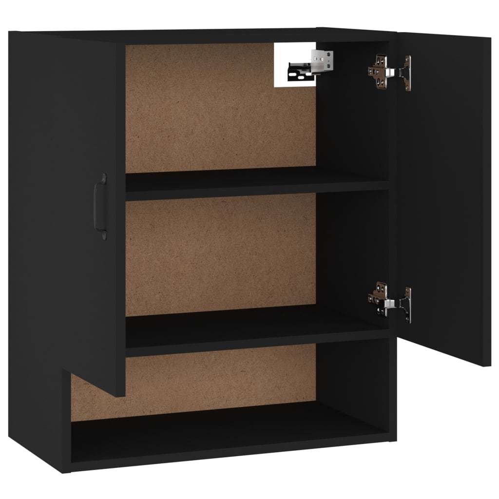 Wall Cabinet Black 60x31x70 cm Wood Material