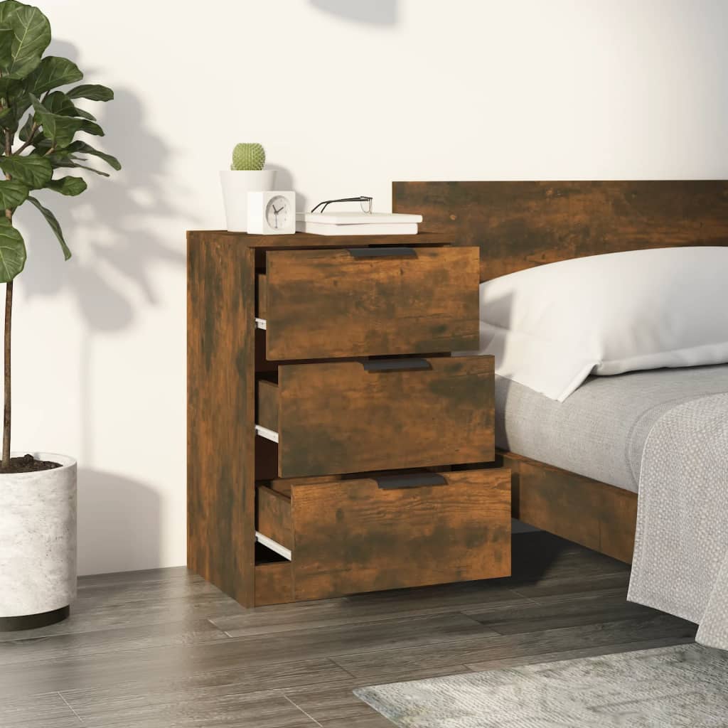 Bedside table smoked oak 40x36x65 cm