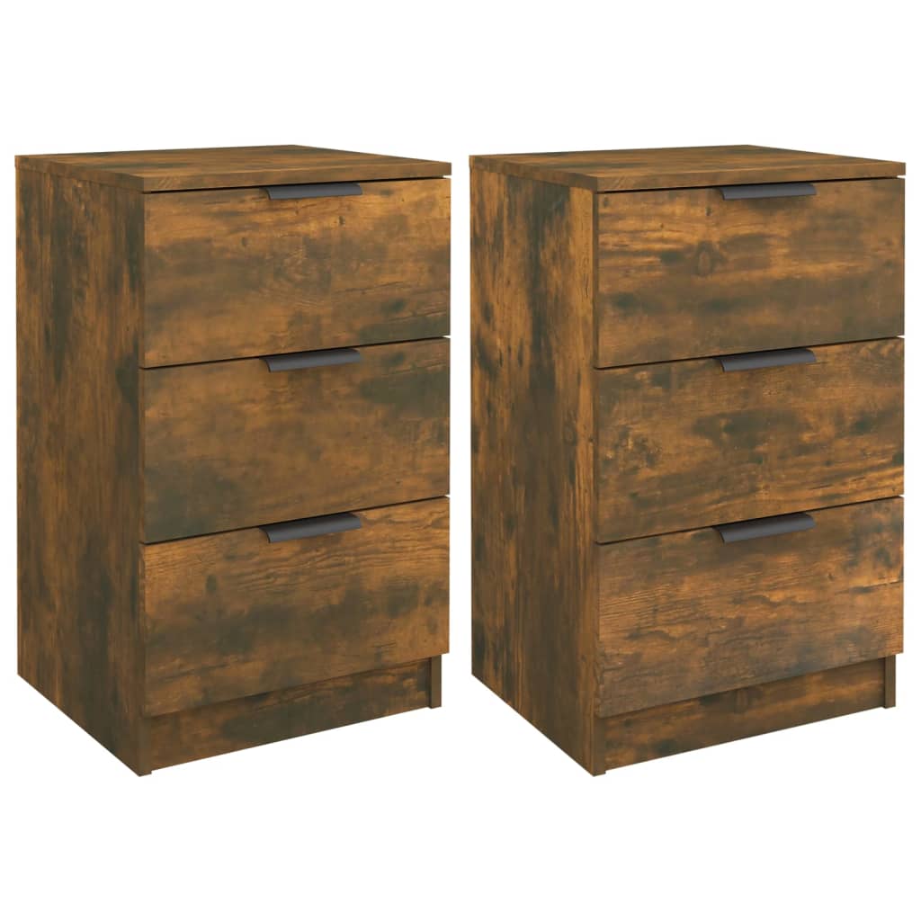 Tables de chevet 2 pcs. chêne fumé 40x36x65 cm