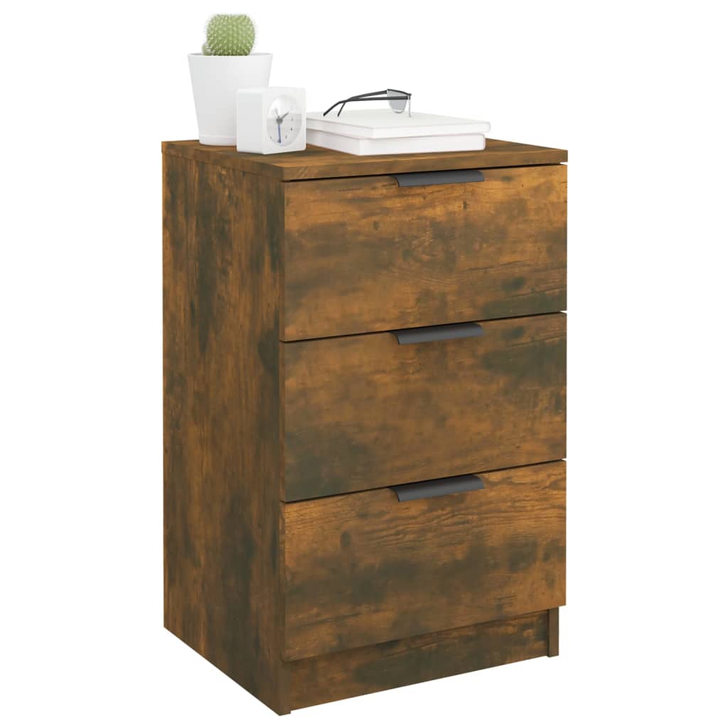 Tables de chevet 2 pcs. chêne fumé 40x36x65 cm