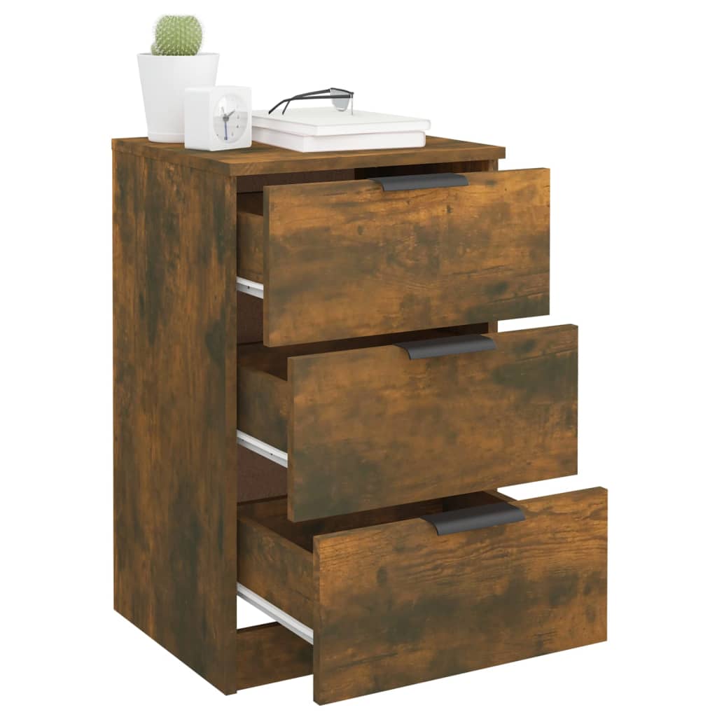 Tables de chevet 2 pcs. chêne fumé 40x36x65 cm