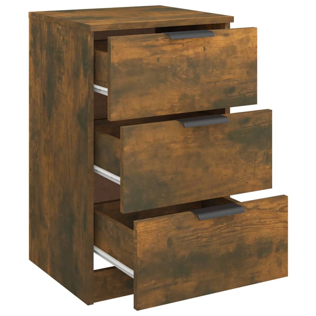 Tables de chevet 2 pcs. chêne fumé 40x36x65 cm