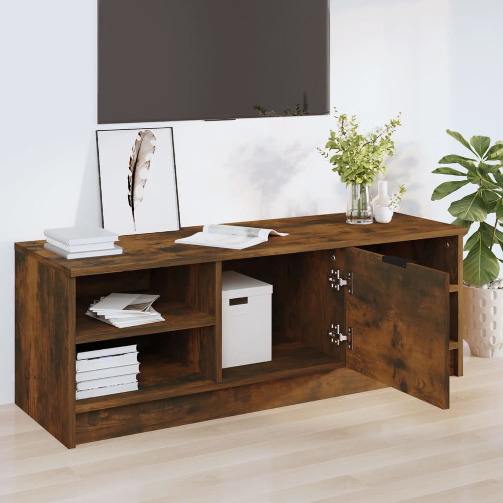 Meuble TV en chêne fumé 102x35,5x36,5 cm matériau à base de bois