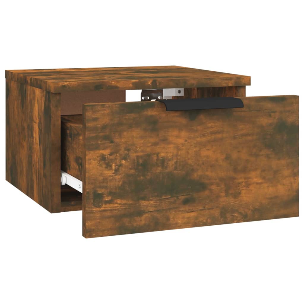 Wall-mounted bedside tables 2 pcs. Smoked oak 34x30x20 cm