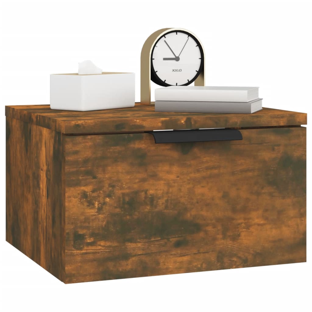 Wall-mounted bedside tables 2 pcs. Smoked oak 34x30x20 cm