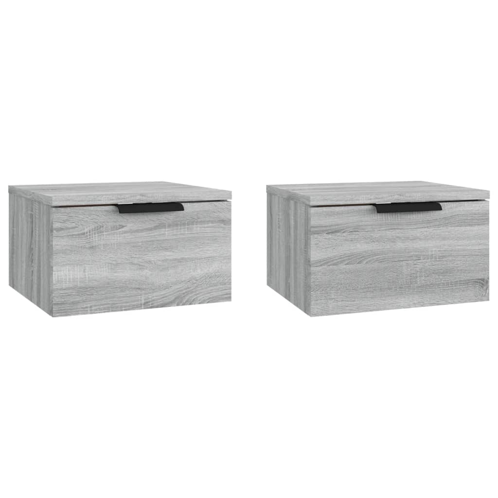 Wall Bedside Tables 2 pcs. Gray Sonoma 34x30x20 cm