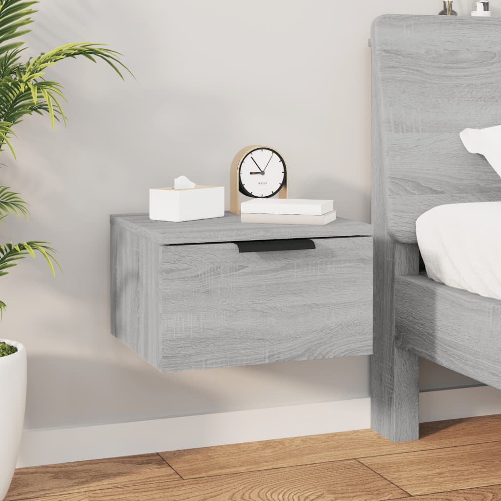 Wall Bedside Tables 2 pcs. Gray Sonoma 34x30x20 cm