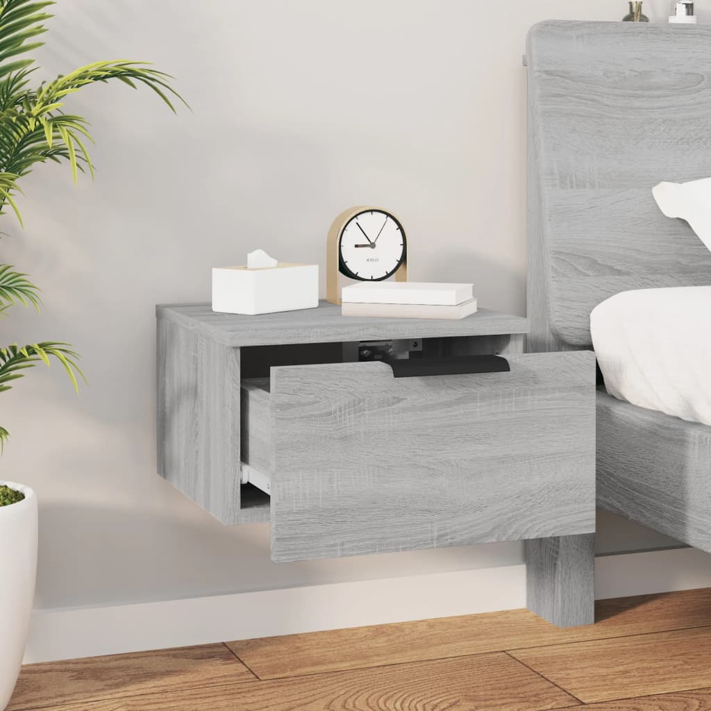 Wall Bedside Tables 2 pcs. Gray Sonoma 34x30x20 cm