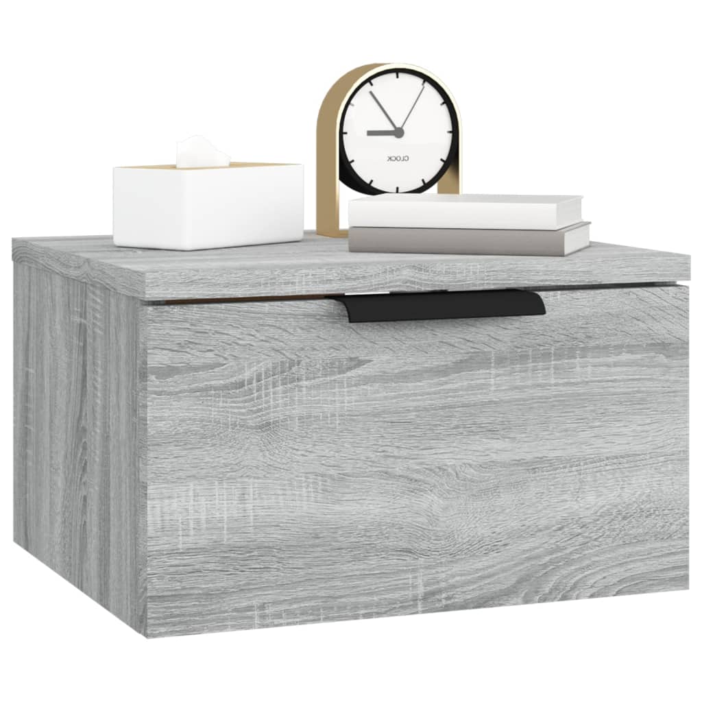 Wall Bedside Tables 2 pcs. Gray Sonoma 34x30x20 cm