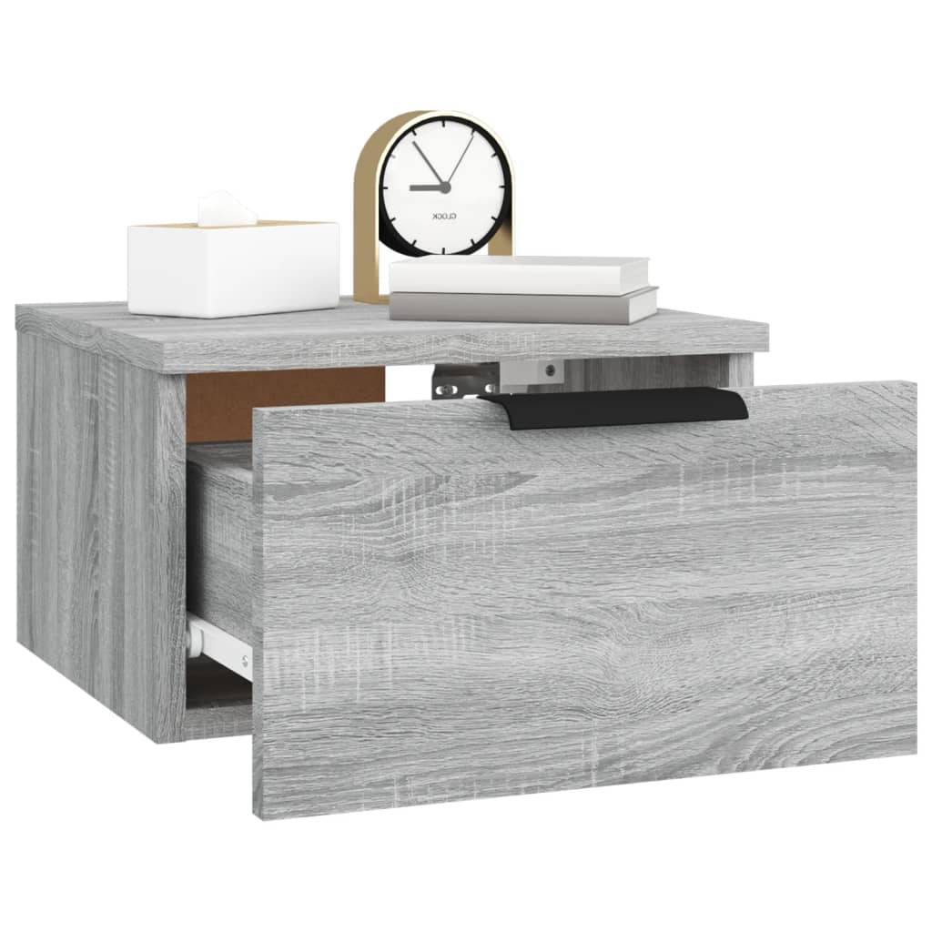 Wall Bedside Tables 2 pcs. Gray Sonoma 34x30x20 cm