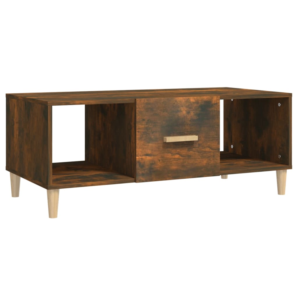 Coffee table smoked oak 102x50x40 cm wood material