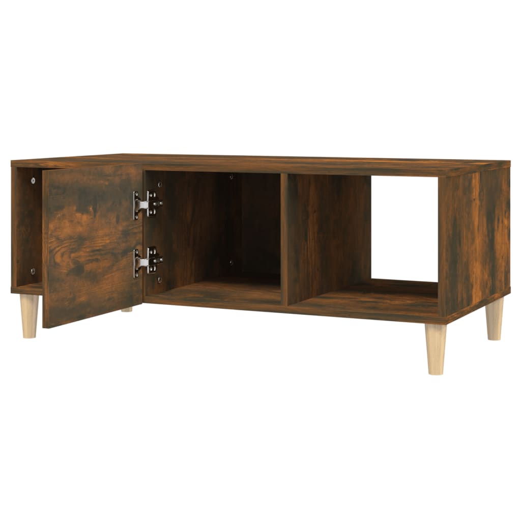 Coffee table smoked oak 102x50x40 cm wood material