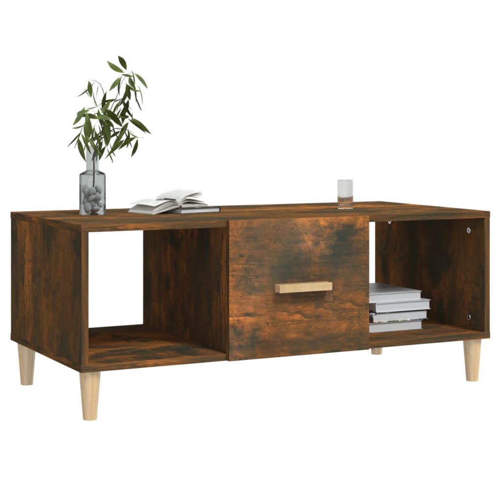 Coffee table smoked oak 102x50x40 cm wood material