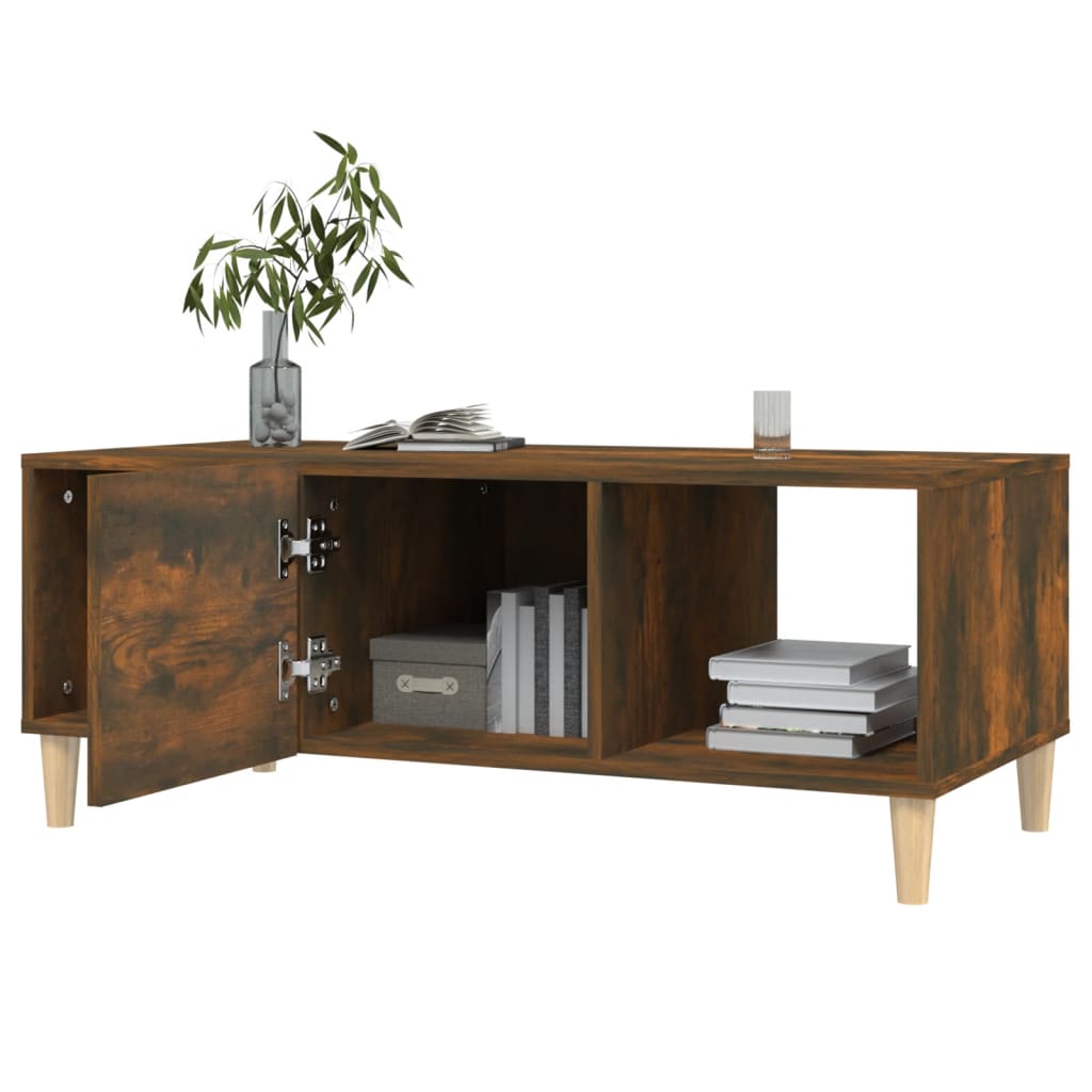 Coffee table smoked oak 102x50x40 cm wood material