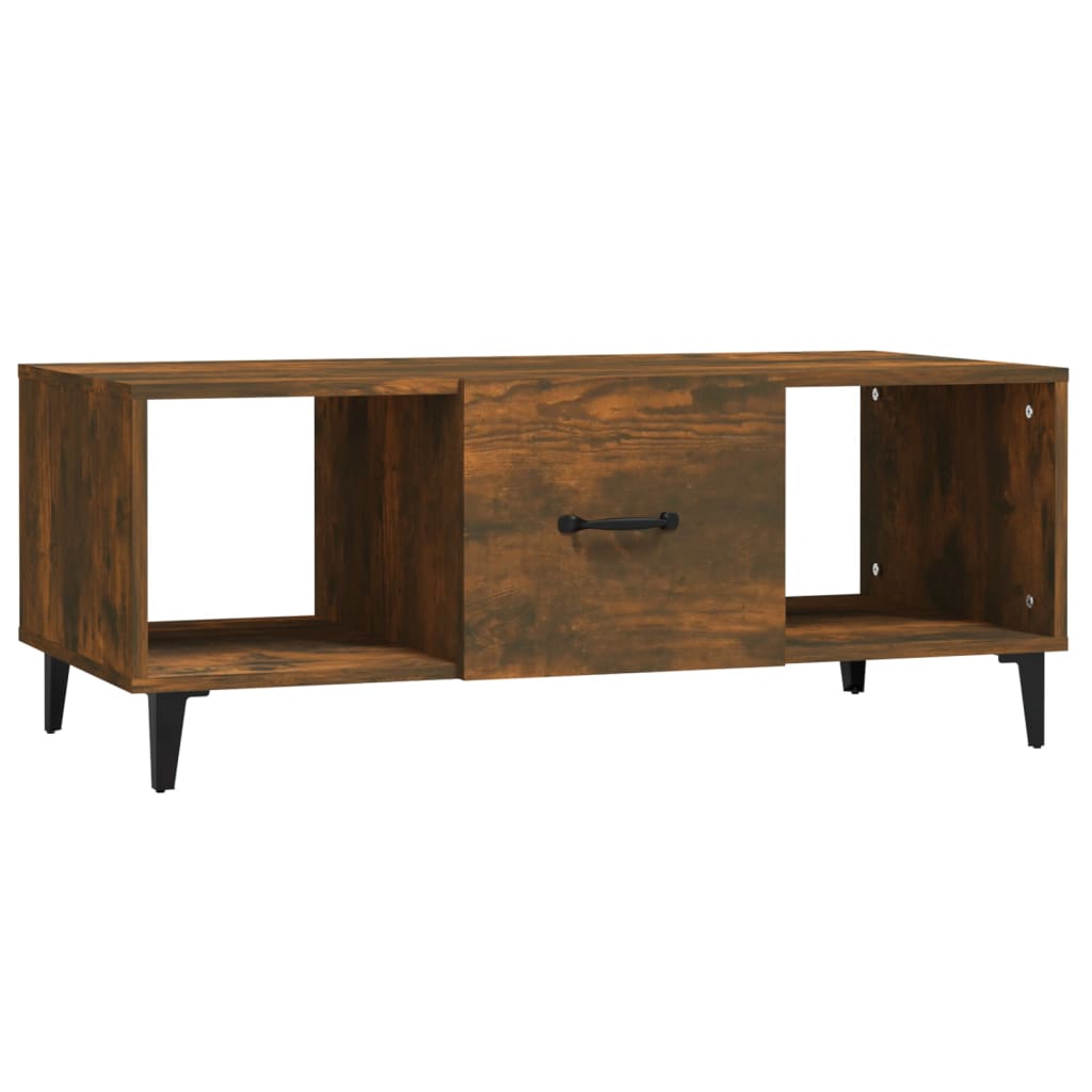 Coffee table smoked oak 102x50x40 cm wood material