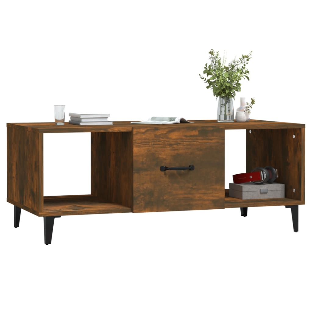 Coffee table smoked oak 102x50x40 cm wood material