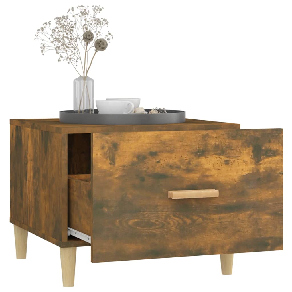 Coffee table smoked oak 50x50x40 cm wood material
