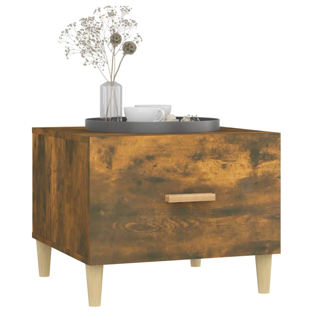 Coffee table smoked oak 50x50x40 cm wood material