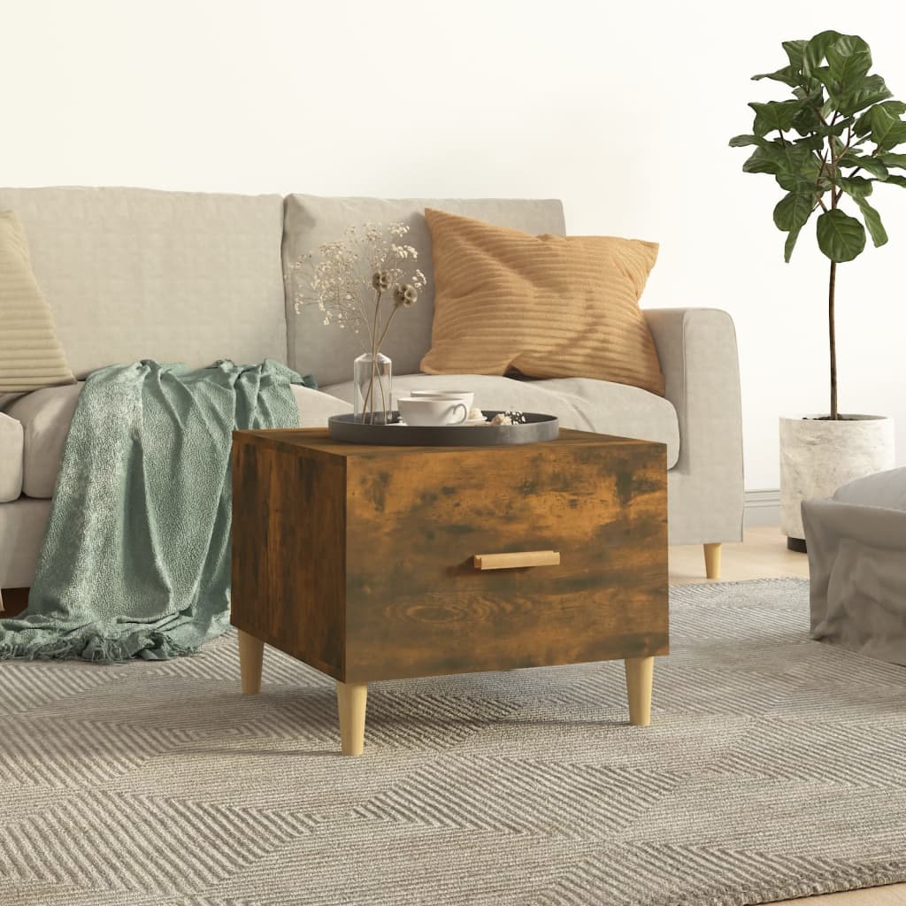 Coffee table smoked oak 50x50x40 cm wood material