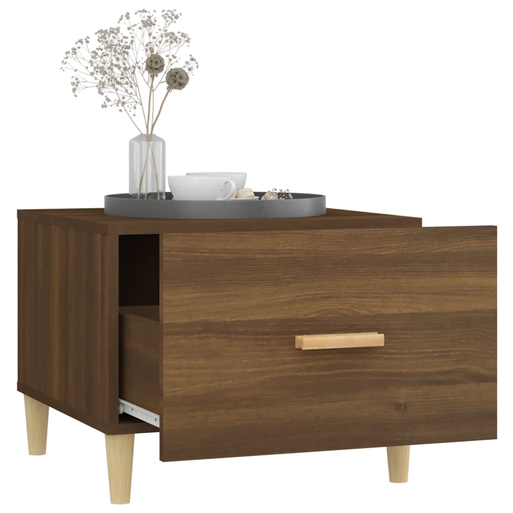 Coffee tables 2 pcs. Brown oak look 50x50x40 cm wood material