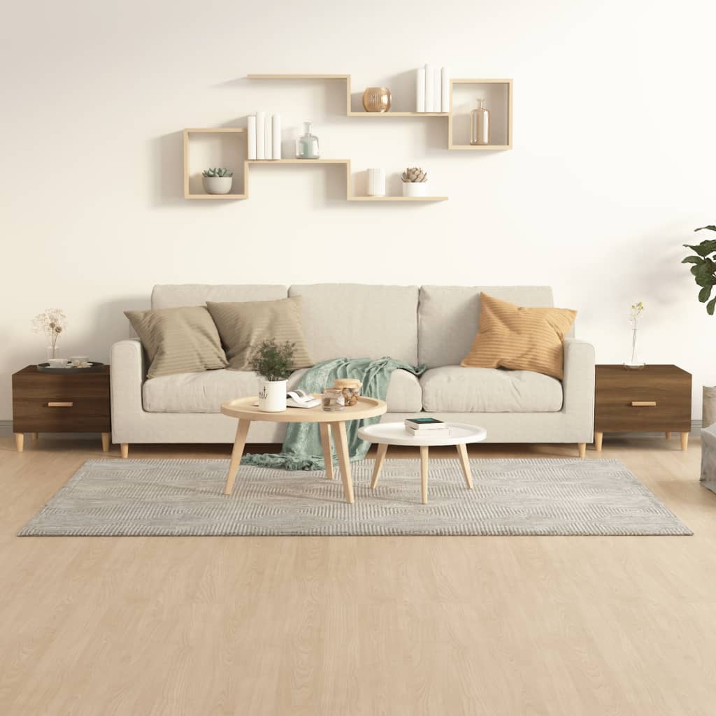 Coffee tables 2 pcs. Brown oak look 50x50x40 cm wood material