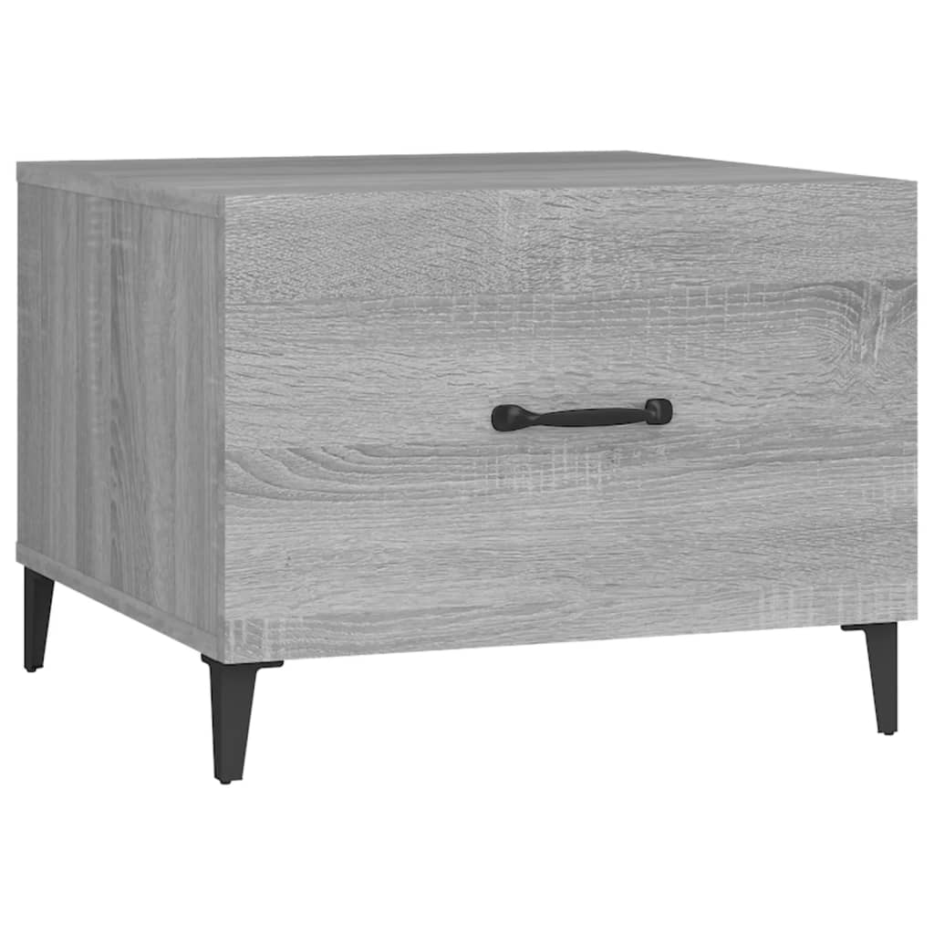 Coffee table with metal legs Gray Sonoma 50x50x40 cm