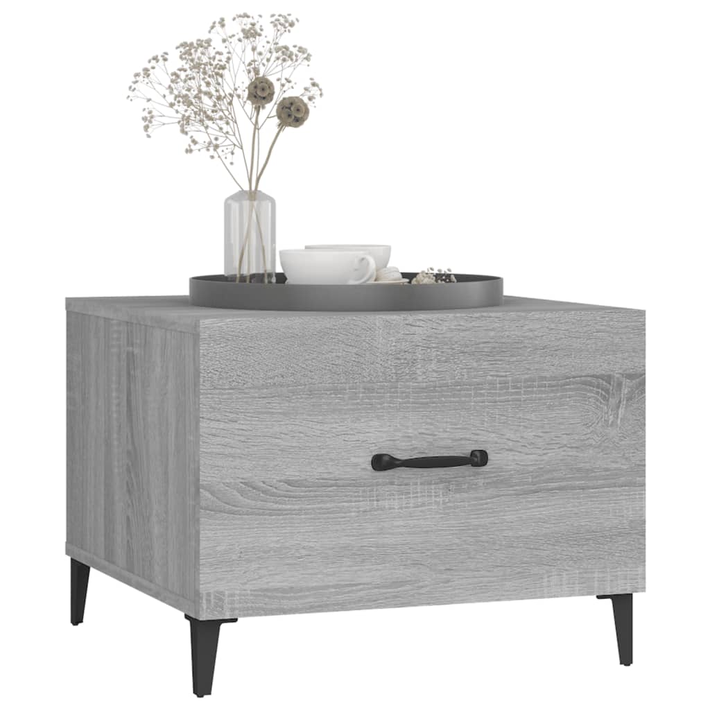Coffee table with metal legs Gray Sonoma 50x50x40 cm