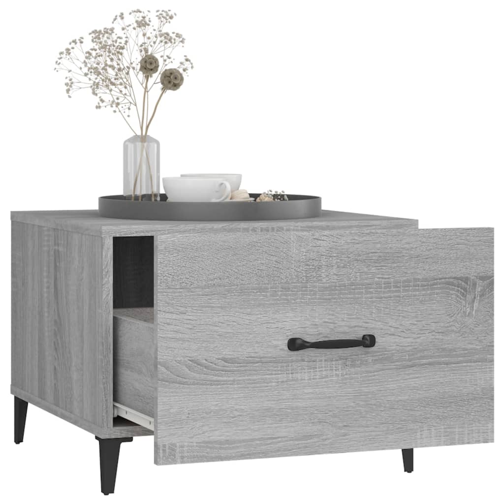 Coffee table with metal legs Gray Sonoma 50x50x40 cm